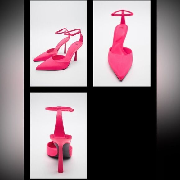 Zara Neon Pink High Heels Size 7 - Picture 7 of 16